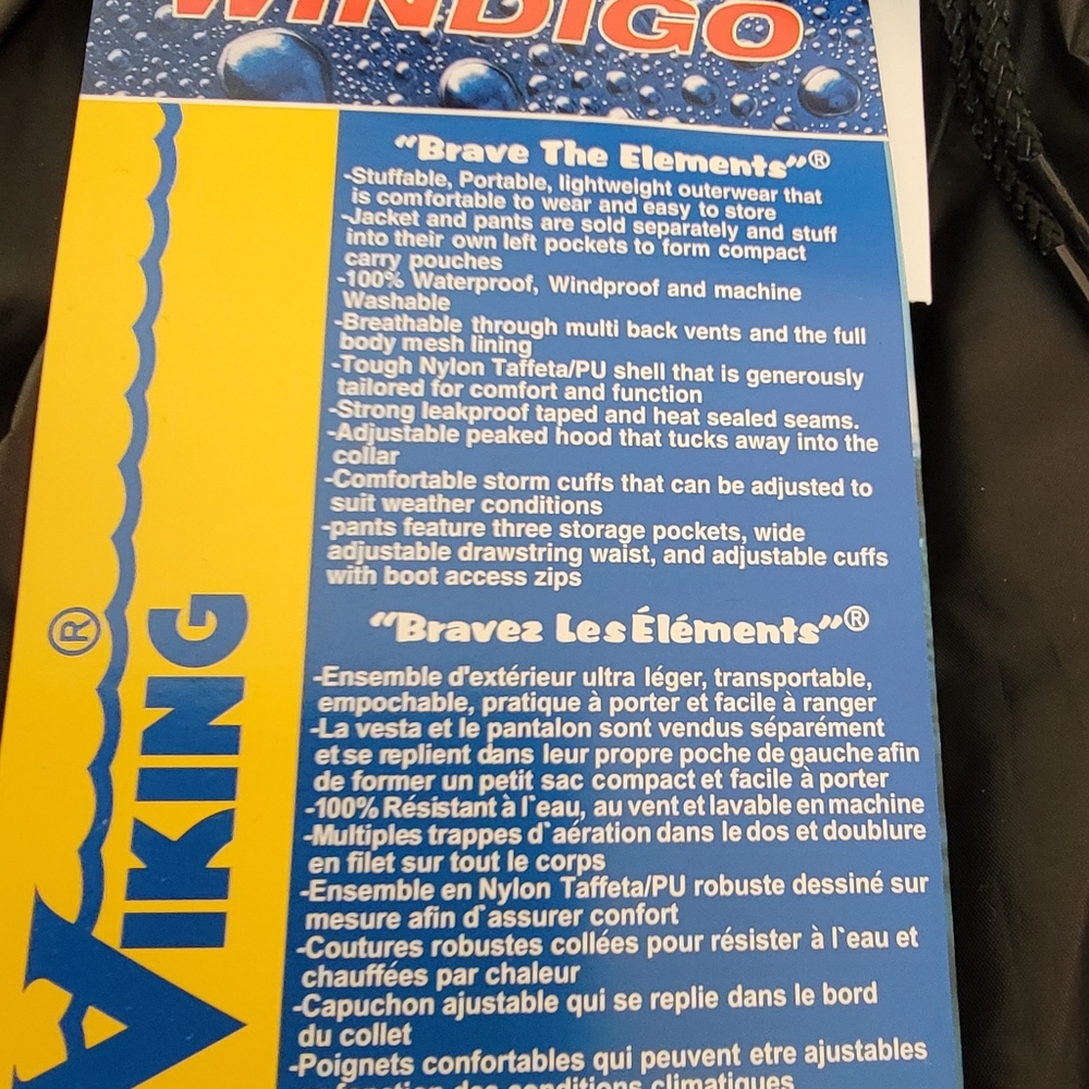 Viking Windigo Waterproof Wind breaker Pants size Large - Picture 6 of 8